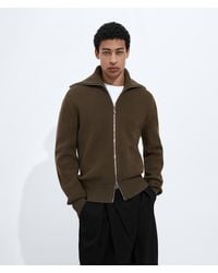 Bottega Veneta - Wool And Cotton Zip-Up Cardigan - Lyst