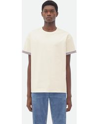Bottega Veneta - Double Layer Striped Cotton T-Shirt - Lyst