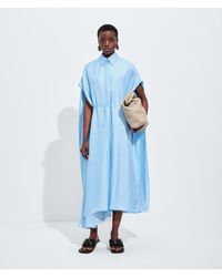 Bottega Veneta - Silk Twill Shirt Dress - Lyst