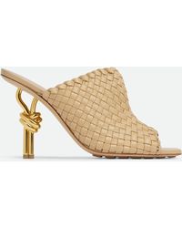 Bottega Veneta - Knot Embellished Intrecciato Leather Mules - Lyst