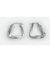 Bottega Veneta - Small Twist Triangle Hoop Earrings - Lyst