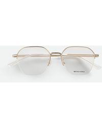 Bottega Veneta - Classic Metal Semi Rimless Panthos Eyeglasses - Lyst