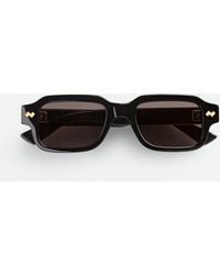 Bottega Veneta - Intrecciato Rectangular Sunglasses - Lyst