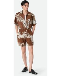 Bottega Veneta - Italian Postcard Silk Shorts - Lyst