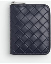 Bottega Veneta - Intrecciato Stamp North/South Compact Zip Around Wallet - Lyst