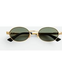 Bottega Veneta - Classic Oval Sunglasses - Lyst