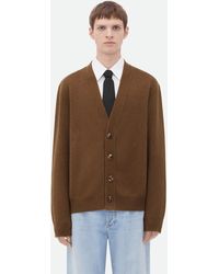 Bottega Veneta - Intrecciato Leather-Trimmed Cashmere-Blend Cardigan - Lyst