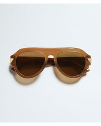Bottega Veneta - Mitre Aviator Sunglasses - Lyst