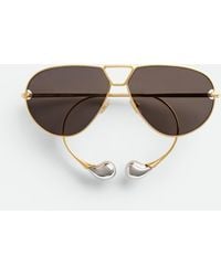 Bottega Veneta - Drop Aviator Sunglasses - Lyst