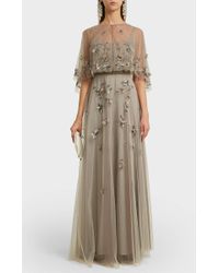 Marchesa notte Embroidered Tulle Gown - Multicolour