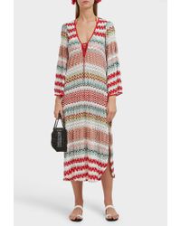 Missoni Donna Lace-up Crochet-knit Midi Kaftan - Multicolour