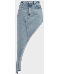 T By Alexander Wang Asymmetric High-waist Denim Skirt - Blue