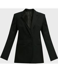 Helmut Lang Notch-lapel Collared Wool Blazer - Black