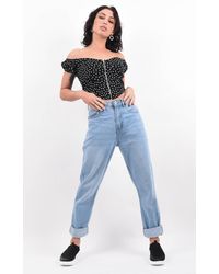 Boutique Store Light Blue Toxik High Waisted Baggy Mom Jeans