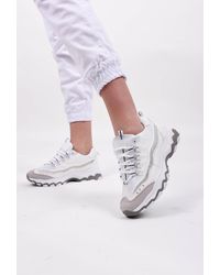 Boutique Store White Chunky Cleated Lace Up Trainers