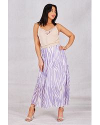 Boutique Store Lilac Pleated Maxi Skirt With Elasticated Waistband - Purple