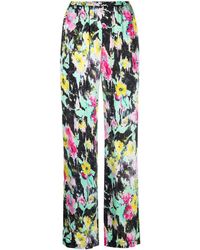 MSGM Abstract Floral Print Pants - White