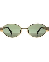 Celine - Celine Oval Shiny Endura Metal Triomphe Cl40235U - Lyst