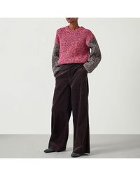 Hush - Multi Pippa Wool Blend Colourblock Cropped Jumper - Lyst