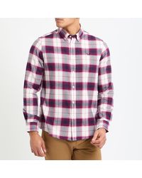 Crew - Burgundy Check Flannel Berwick Shirt - Lyst