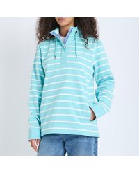 Crew - Stripe Logo Toggle Sweatshirt - Lyst