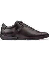 BOSS - Saturn Core Leather Trainers - Lyst