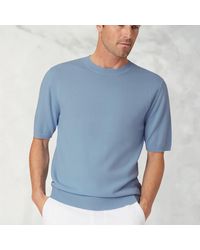 Brook Taverner - Lewis Sky Merino Wool Half Sleeve Jumper - Lyst