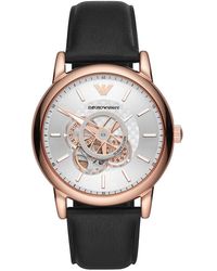 Emporio Armani - Ar60013 Automatic Leather Watch - Lyst