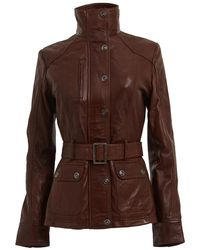 Infinity Leather - Military Style Leather Biker Jacket-Phoenix - Lyst