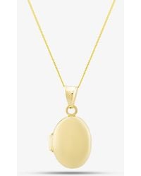T.H.Baker - 9Ct Plain Oval Locket Necklace 1.65.3043 - Lyst