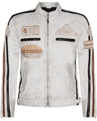 Infinity Leather - Versatile Leather Biker Jacket-Stone - Lyst