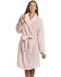 CAMILLE - Supersoft Shawl Collared Leopard Print Bathrobe - Lyst
