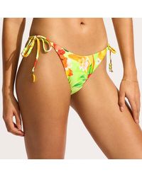 Seafolly - Aloe Gel Tropique Tie Side Rio Bikini Pant - Lyst