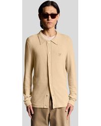 Lyle & Scott - Textured Knit Collared Cardigan - Lyst