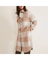 Phase Eight - Cream Carla Wool Blend Check Coat - Lyst