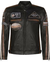 Infinity Leather - Versatile 2 Leather Biker Jacket-Stone - Lyst