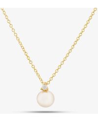 T.H.Baker - 9Ct Pearl & Cubic Zirconia Necklace 1.13.7604 - Lyst
