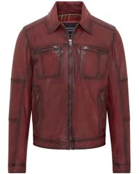Infinity Leather - Ox- Vintage Classic Short Soft Leather Biker Jacket - Lyst