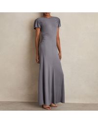 Reiss - Helia Ruched Sleeved Jersey Dress - Lyst