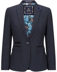 Infinity Leather - Tailored Fit Tweed Check Blazer Wool Jacket - Lyst