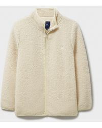 Crew - Camel Zip-Through Borg Fleece - Lyst