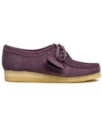 Clarks - Wallabee. Plum Suede Shoes - Lyst