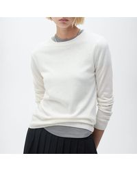 Mango - Wool Blend Round Neck Jumper - Lyst
