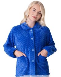 CAMILLE - Supersoft Button Front Embossed Bed Jacket - Lyst