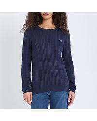 Crew - Cotton Cable Logo Jumper - Lyst
