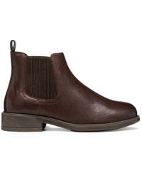 Geox - Dark Leather Catria Ankle Boots - Lyst