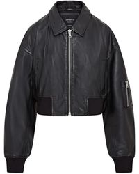 Infinity Leather - Oversized Leather Ma-1 Bomber Jacket - Lyst