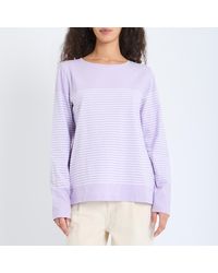 Crew - Lilac Stripe Cassie Button Top - Lyst