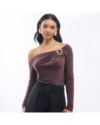 Needs No Label - Chocolate Jersey Hardware Top - Lyst