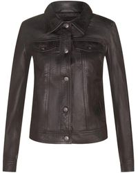 Infinity Leather - Leather Trucker Jeans Jacket-Anderlecht - Lyst